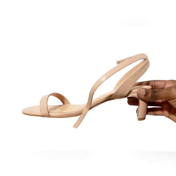 Lulus minimalist Everleigh Light Nude Patent Ankle Strap High Heel Sandals - Picture 3 of 5